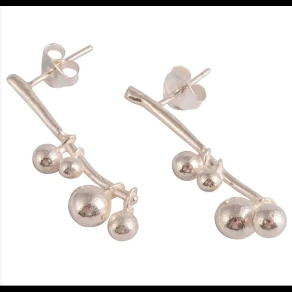 Karen Hallam Sterling Silver Bobble Earrings